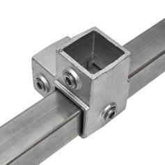 Buiskoppeling Hoekstuk doorlopende staander - vierkant - 40 mm